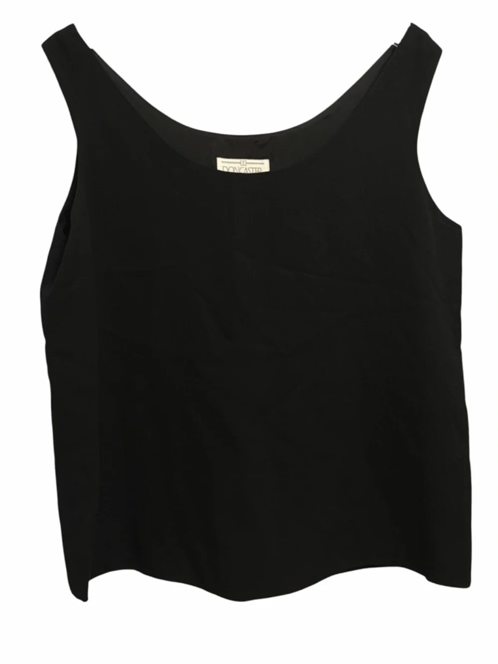 Doncaster Vintage Black Tank Scoop Neck 100% Silk - Picture 1 of 4